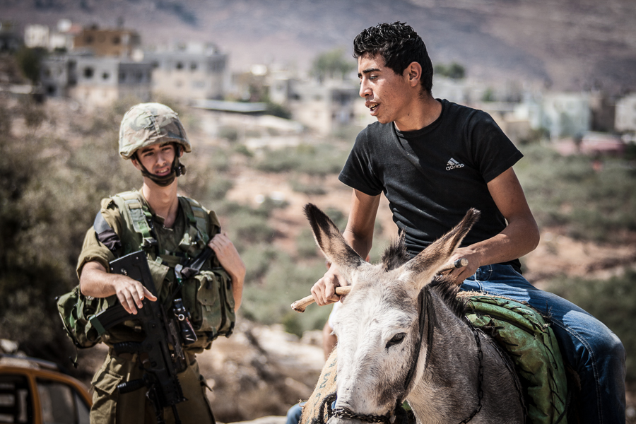 IDF soldiers block the way for Palstinian Olive farmers in the West Bank, October 2012 (2)