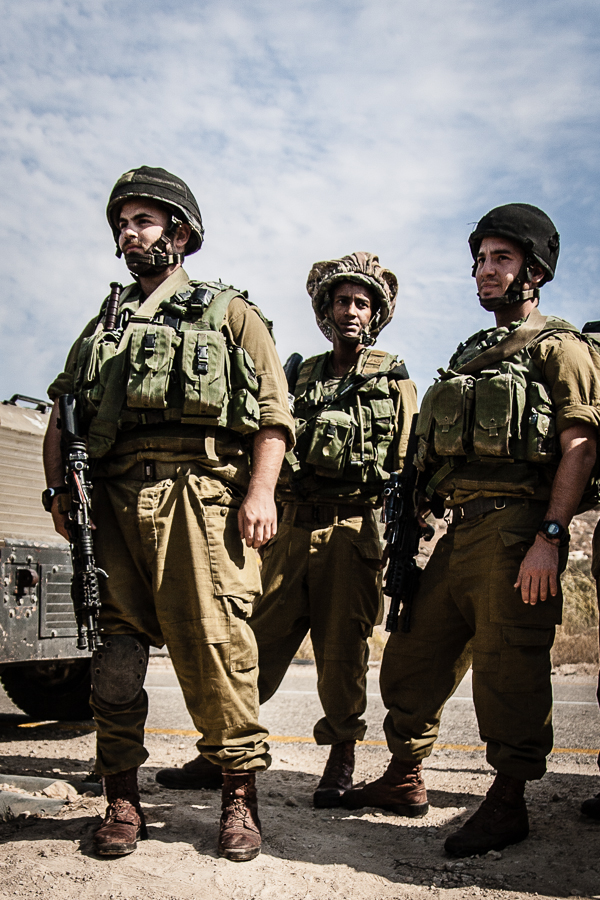 IDF soldiers block the way for Palstinian Olive farmers in the West Bank, October 2012 (7)